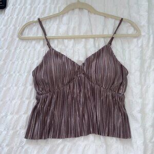 Textured satin top